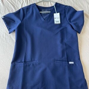 Figs Women's Navy Blue Scrub Top